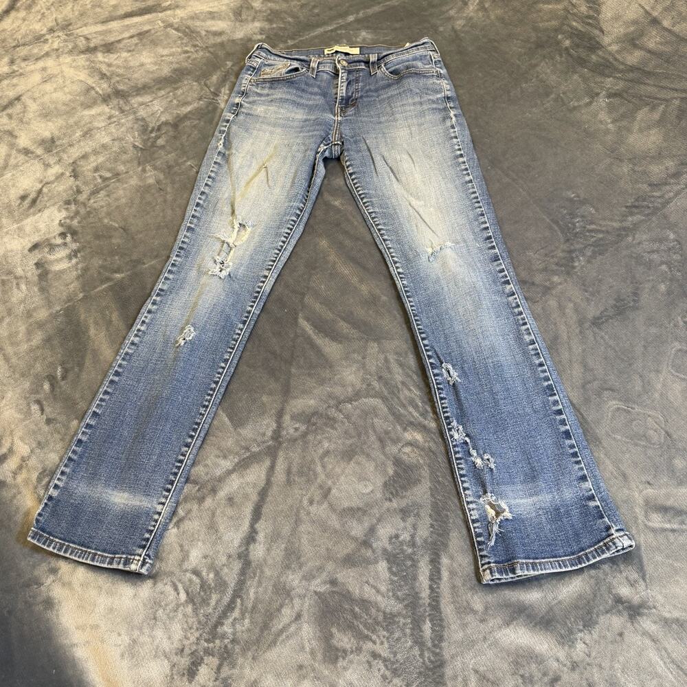 Levis 505 Distressed jeans Women Sz 6m Straight Leg Flap Pocket Y2K Aesthetic